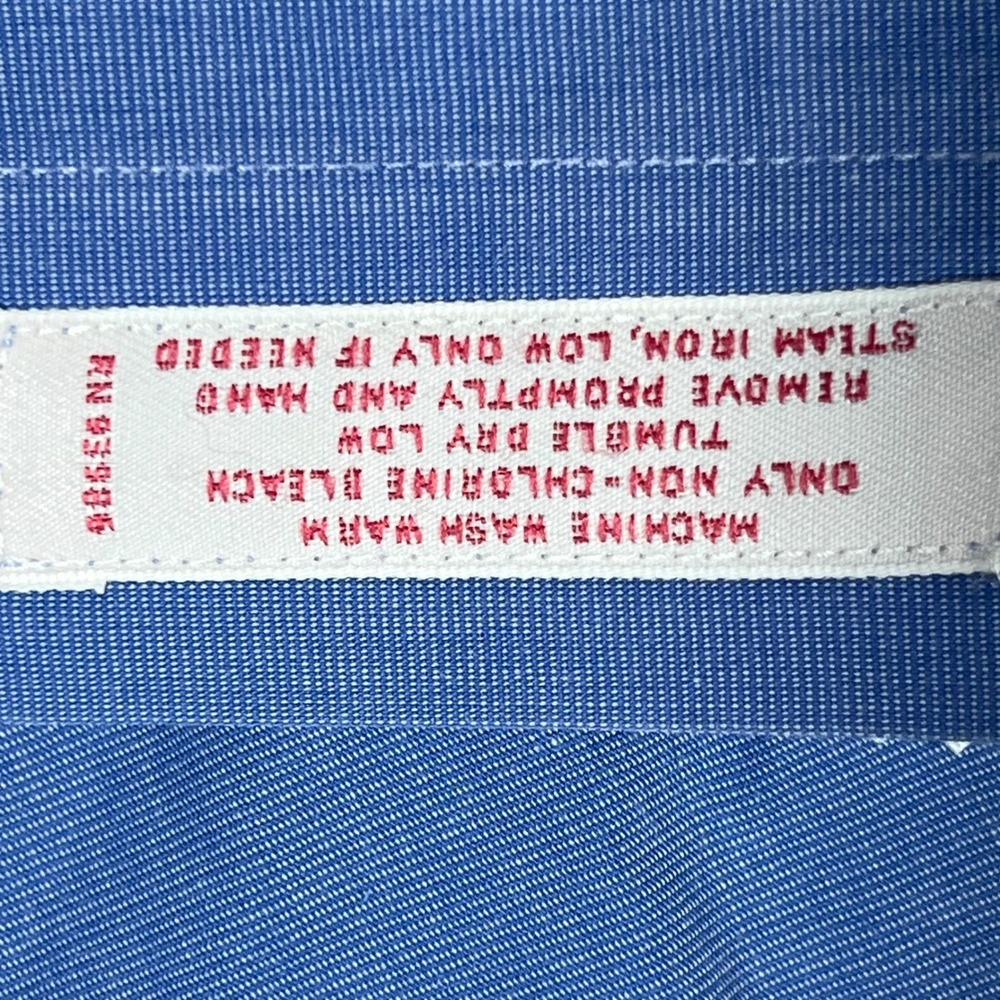 Brooks Brothers Traditional Fit Non-Iron Supima Cotton Blue Dress Shirt 17.5-34 - Picture 8 of 16